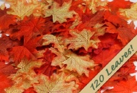 120 Mixed Fall Colors Silk Maple Leaves - Great Autumn Table Scatters