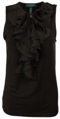 Lauren Ralph Lauren Women's Ruffle Top PM Brown [Apparel]