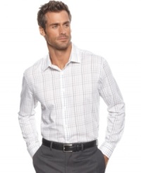 Perfect your desk-to-dinner look with plaid and this handsome shirt from Alfani.