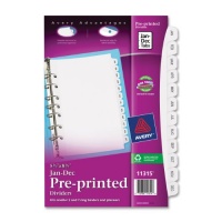 Avery Mini Preprinted Dividers with JAN-DEC Tabs, 5.5 x 8.5-Inches, 12-Tab Set (11315)