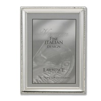 Lawrence Frames Polished Silver Plate 4x5 Picture Frame - Bead Border Design