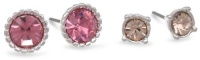 Nine West Sweet Celebration Silver-Tone Pink Stud Earrings Set