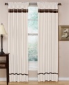 Spa Collection Curtains White and Chocolate Stripe Set of 2 Window Panels Coverings Treatments