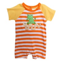 Absorba Baby-Boys Newborn Frog And Snake Stripes Creeper