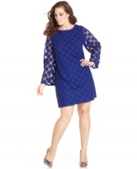 Snag a spot-on day-to-night look with Style&co.'s long-sleeve plus size dress, whimsically accented by polka dots!