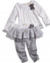 GUESS Kids Girls Baby Girl Long-Sleeve Tee and Tutu Set (, WHITE (18M)