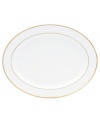 Serve special meals on this simply beautiful gold-rimmed platter and make dining at home feel like a four-star affair.