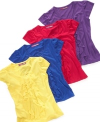 This light fabric top by Epic Threads is a fun and frilly basic.