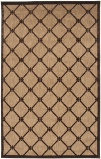 7'10 x 10'8 Rectangular Surya Area Rug PRT1025-710108 Natural/Chocolate Color Machine Made Turkey Portera Collection Indoor/Outdoor