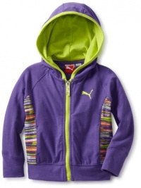 Puma - Kids Girls 2-6X Zip Up Printed Hoodie, Purple, 4T