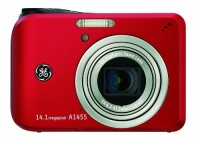 GE A1455 14MP Digital Camera with 5X Optical Zoom and 2.7-Inch LCD with Auto Brightness (Red)