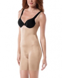 SPANX Slimplicity Open-bust Mid-Thigh Body Briefer Plus Size, 2X, Nude