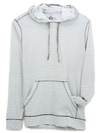 American Rag Hoodie, Kangaroo Pocket Stripe Hoodie Bright White L