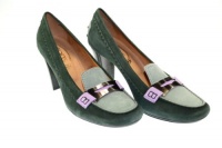 TOD'S Women's Noah Moc Green/Pink Suede Pumps Sz 39 HR05319