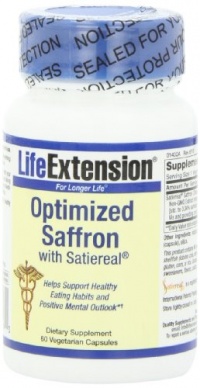 Life Extension Optimized Saffron with Satiereal Veg Cap, 60-Count