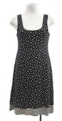 Bailey 44 Black Jersey Dot/Stripe Smurfette Shift Dress Small