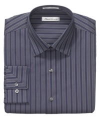 A wide-set stripe gives this dress shirt from Kenneth Cole New York instantly sophisticated style.