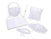 Darice VL440W, Garter Book with Pen Pillow Basket, 2-Garter Lace, 5-Piece, ST White