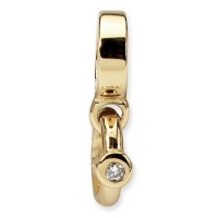 14k Yellow Gold CZ Engagement Ring Dangle Bead **Fits Perfectly with Pandora Trollbead Moress Chamilia and compatible European Charm Bead Brands.