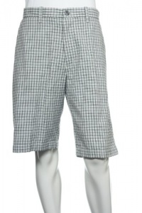 Perry Ellis Men's Gray Plaid (Small) Flat Front Walking Shorts