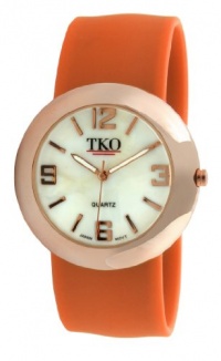 TKO ORLOGI Women's TK614-ROR Rose Gold Slap Metal Orange Watch