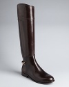 These tall, stately Tory Burch riding boots sum up her uptown-downtown signature style.