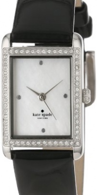 Kate Spade New York Women's 1YRU0067 Black Strap Crystal Bezel Waldorf Watch