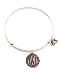 Alex and Ani create simple and spiritual pieces like this Love bangle, which features a delicate etched charm meant as a token of affection.