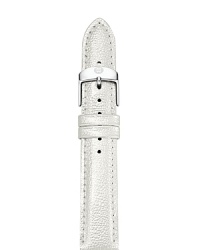 Michele puts an only-yours spin on its luxury watches with this interchangeable strap, styled in pearly patent leather. Its sure to 'strand' out.