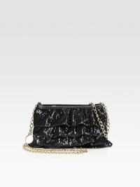 This ruffled bag will pump up your look, covered in glittering sequins and finished with a chain strap. Chain shoulder strap, 25 dropTop zip closureCotton lining7¾W X 5½H X 1¾DMade in Italy