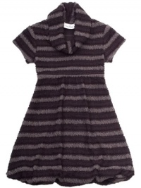 Rare Editions Girls 7-16 Cowl Neck Bubble Dress, Grey/Black, 12