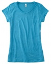 Bella 8601 3.1 oz. Ladies Bernadette Burnout Crew Neck - Aqua - XL