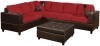 Bobkona Trenton 2-Piece Sectional Sofa with Accent Pillows, Red