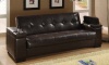 San Diego Faux Leather Convertible Sofa in Brown