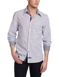 English Laundry Men's The Barnsley Purple Long Sleeve Woven Shirt