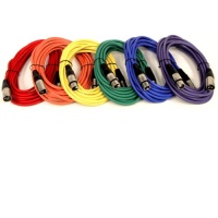 GLS Audio 25ft Mic Cable Cords - XLR Male to XLR Female Colored Cables - 25' Balanced Mike Cord - 6 PACK