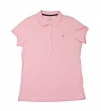 Vineyard Vines Womens Short Sleeve Shoreline Cotton Polo Hibiscus Pink