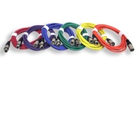 GLS Audio 12ft Mic Cable Patch Cords - XLR Male to XLR Female Colored Cables - 12' Balanced Mike Cord - 6 PACK