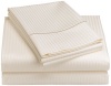 Renaissance Collection 600-Thread-Count Woven Cotton Stripe King Sheet Set, Ivory