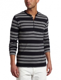 French Connection Men's Long Sleeve Sea Spray Stripe Henley