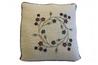 Nostalgia Agatha 100-Percent Cotton Fabric 100-Percent Polyester Fiber Fill, Embroidered Square Decorative Pillow