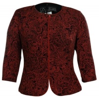 Zip Front Paisley Glitter Jacket