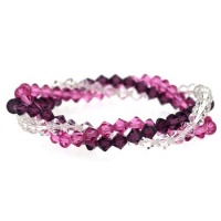 Multi Color Swarovski Crystal Three Strand Bracelet