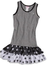 GUESS Kids Girls Girls Striped & Polka-Dotted Dress, STRIPE (10/12)