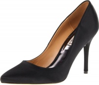 Badgley Mischka Women's Vision II Peep-Toe Pump,Black Satin,8 M US