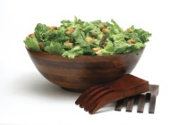 Lipper 3 Piece - Dark Cherry Salad Serving Bowl with Salad Hands Set