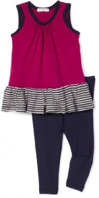 Little Ella Baby-Girls Infant Horizon Tunic Set, Raspberry, 6-12 Months