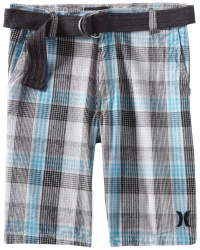 Hurley Boys 8-20 Plaid Short, Baby Cyan, 12