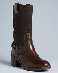 Moto meets equestrian in these elegant Lauren Ralph Lauren boots, polished with harness and pull tab details.