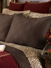 Ralph Lauren Regent Sateen Quilted Standard Sham; Dark Brown